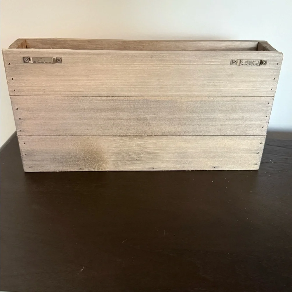 Rustic Wooden Wall Organizer Mail Slot & Key Hooks Light Natural Wood.